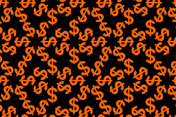 Fototapeta na wymiar Abstract vector background with lots of scattered dollar signs 