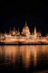 Fototapeta na wymiar hungarian parliament building at night