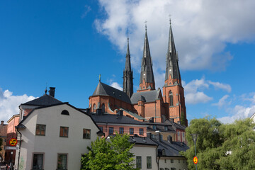 Fototapeta na wymiar Church of Uppsala in Sweden