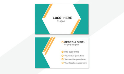 Modern simple business card template design vector, soft color creative template design 