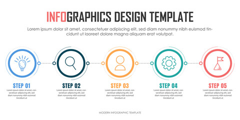 Fototapeta na wymiar Timeline Creator infographic template. 5 Step timeline journey, calendar Flat simple infographics design template. presentation. Business concept with 5 options, vector illustration.