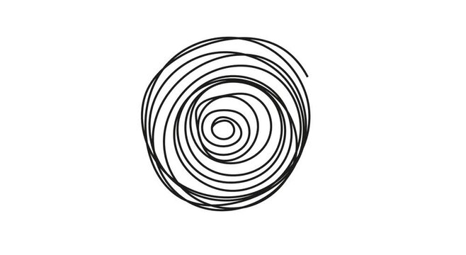 Process of solving, unleashing problems animation. Steps from a complex problem to a simple business solution. Chaotic lines and doodles.