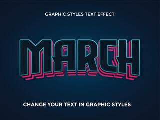 MARCH BLUE AND PINK GRADIENT EDITABLE TEXT EFFECT