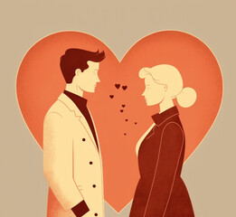 Un hombre y una mujer se enamoran, creada con IA generativa