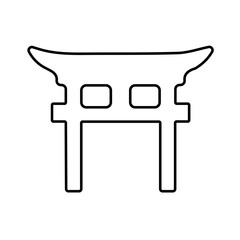 shinto icon isolated on white background, vector illustration.