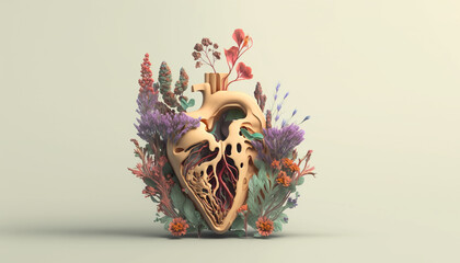 The Human Heart and the Power of Love, Emotion, and Charity, made with Generative AI