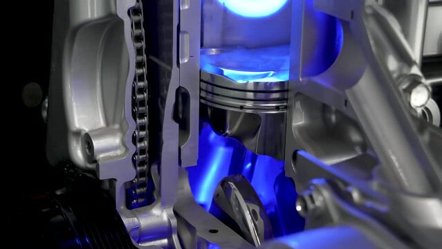 Modern powerful car engine section
