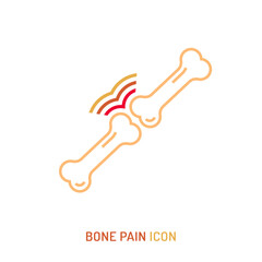 Bone inflammation, pain, angriness sign. Vector illustration