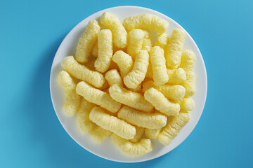 Corn puffs on a plate