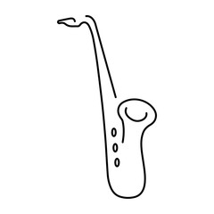 saxophone icon isolated on white background, vector illustration.