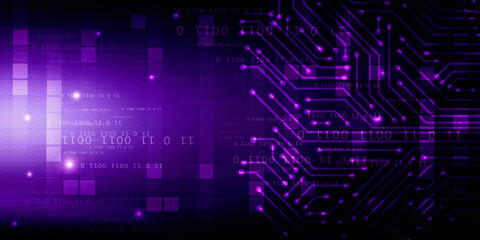 Obraz premium 2d illustration Abstract futuristic electronic circuit technology background 