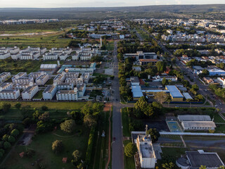 metropolis with low buildings brasilia at sunset the capital of brazil