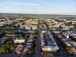 metropolis with low buildings brasilia at sunset the capital of brazil
