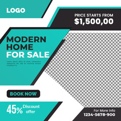 Real estate social media post bundle design, Modern Real Estate social media post Template, Real estate social media post web banner template design