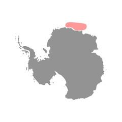 Riiser-Larsen Sea on the world map. Vector illustration.