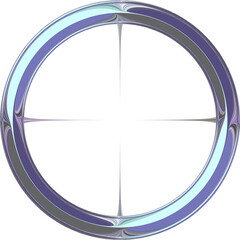 blue and white metallic circles target