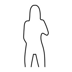 beauty girl icon isolated on white background, vector illustration.