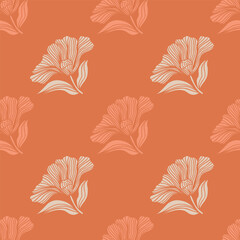 Seamless pattern with vintage flowers. Retro floral background.