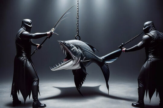 The executioners torture the fish