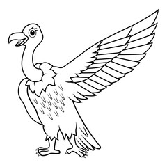 Illustration of vulture bird line art