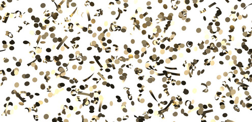 Glittering golden confetti png. Glittering golden confetti falls from above on transparent background. Celebrate festivals.