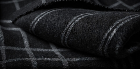 Fototapeta premium Texture, background, pattern, black silk fabric. This silk is exceptionally smooth and soft, has a beautiful smooth texture. Generative AI