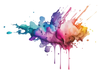 Colorful rainbow holi paint splash, color powder explosion, AI generated image