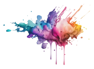 Gordijnen Colorful rainbow holi paint splash, color powder explosion, AI generated image © WAN_ASSET