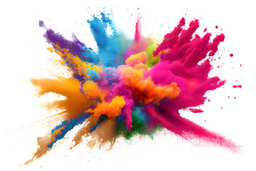Colorful rainbow holi paint splash, color powder explosion, AI generated image - obrazy, fototapety, plakaty