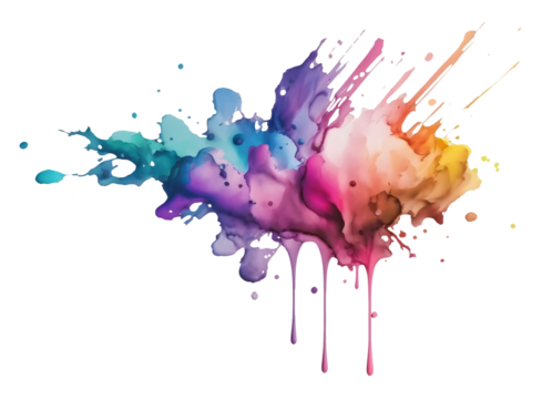 Colorful rainbow holi paint splash, color powder explosion, AI generated image