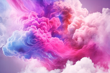 Fototapeta premium Abstract colorful pink soft pastel color cloud background, multicolored ink drop fluid motion in water, AI Generated