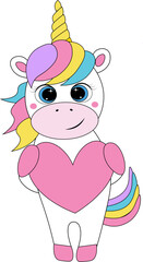 Obraz premium baby girl unicorn vector illustration