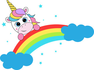 baby girl unicorn vector illustration