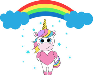 Obraz na płótnie Canvas baby girl unicorn vector illustration