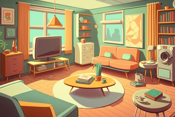 Fototapeta premium Modern living room. Generative AI