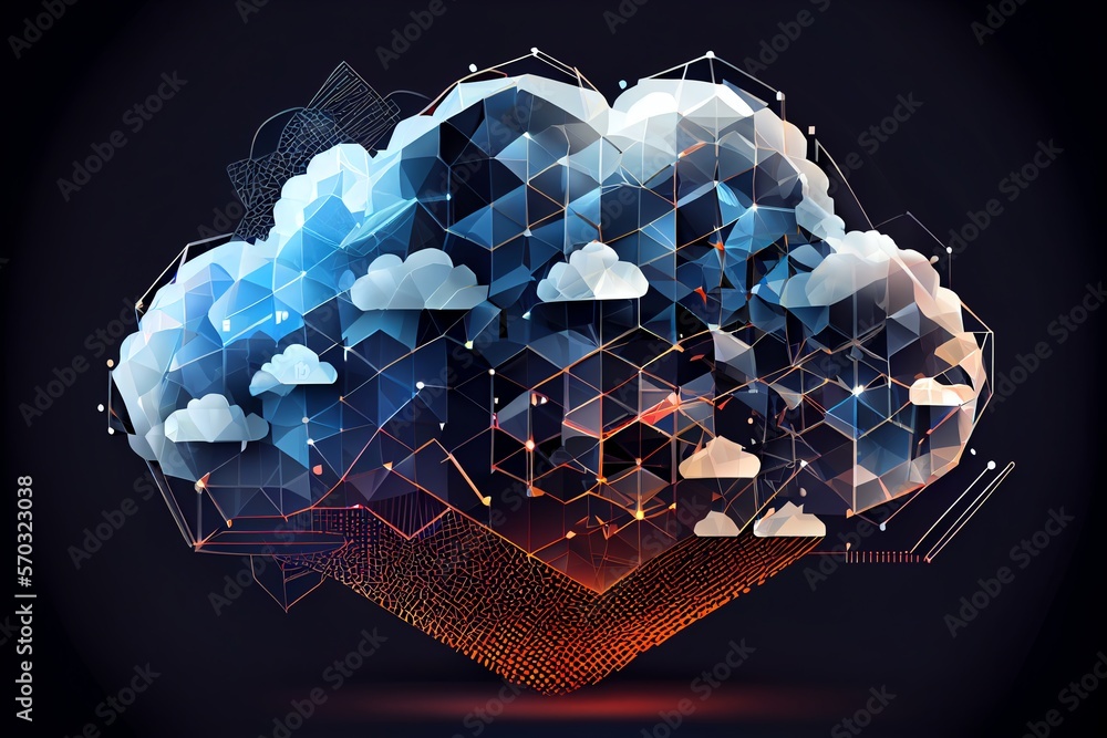 Poster cloud computing technology concept transfer . generative ai