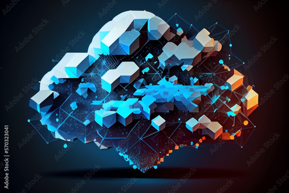 Aufkleber cloud computing technology concept transfer . generative ai