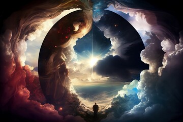 Creation of heaven and earth. Generative AI