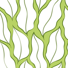 Fototapeta na wymiar Leaves Pattern. Tropic Palm Leaves Seamless Vector Background, Graphic Jungle Print