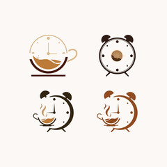 Coffee Time Vector Illustration Logo Template With Flat Concept.