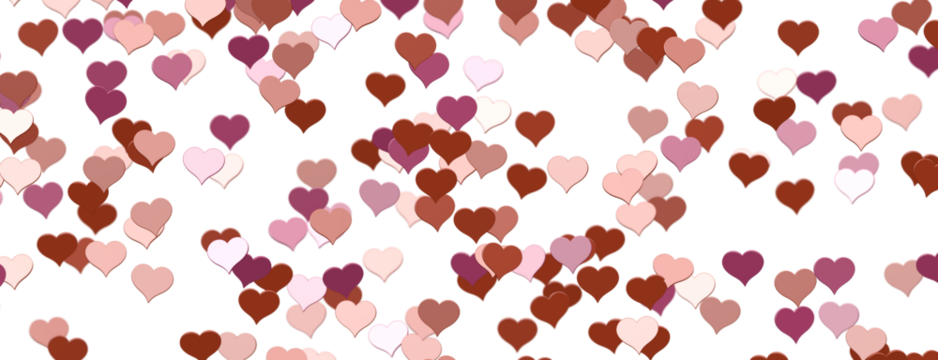 Falling red and pink hearts isolated on transparent background. Valentine’s day design. 3D rendering - Powered by Adobe