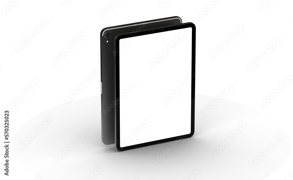 Aufkleber 3d brandless tablet with empty screen isolated on white background