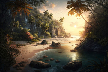 Exploring the Beauty of Tropical Beaches with Generative AI