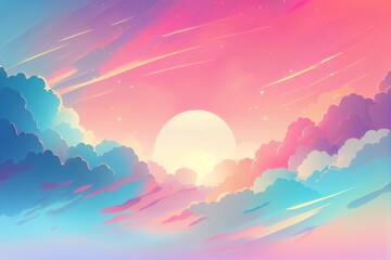 Fototapeta premium Pastel color of sky background. Illustration graphic design. Generative AI