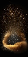 Fototapeta premium Christmas background. Powder PNG. Magic shining gold dust. Fine, shiny dust bokeh particles fall off slightly. Fantastic shimmer effect. illustrator. Generative AI