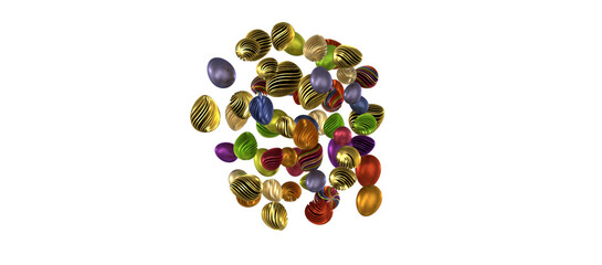 Abstract luxury golden easter eggs isolated