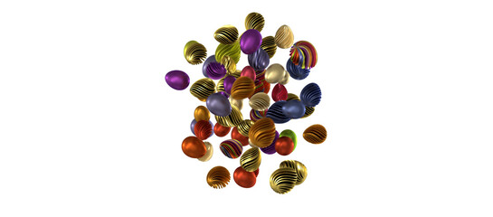 Abstract luxury golden easter eggs isolated