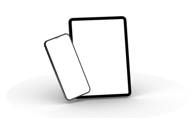 Plakat Tablet pc computer with blank screen 3d