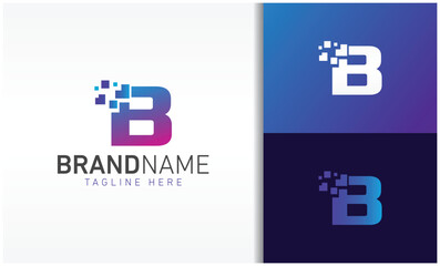Fototapeta premium letter B pixels logo