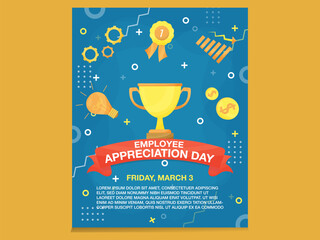 Employee Appreciation Day Template, Background for Employee Appreciation Event, Vector Illustration